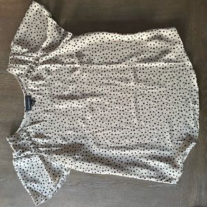 Fortune & Ivy, Size Large, Light Beige with Black Poke-a-Dots
